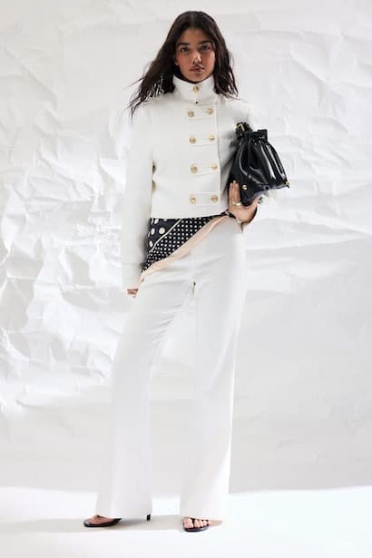 Flared Fit High-Waisted Trousers