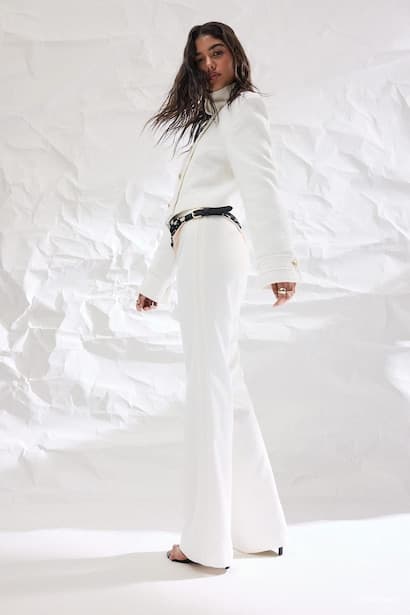 Flared Fit High-Waisted Trousers (3)