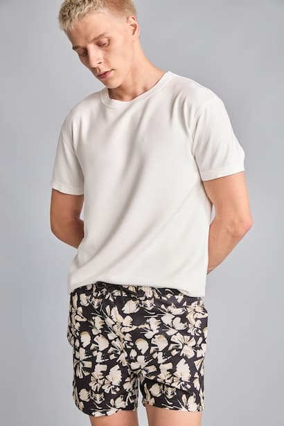 Printed Black Swim Shorts Swimming Short (٣)