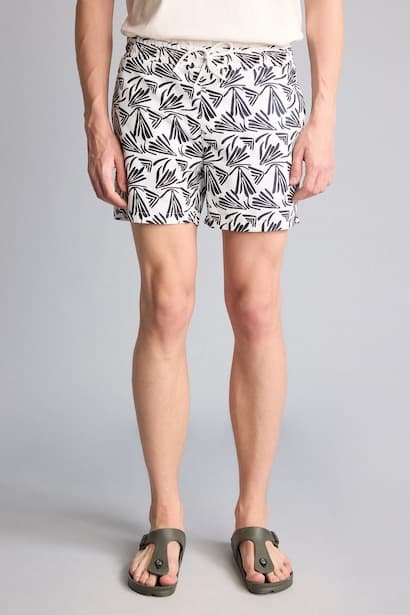Patterned Stretch Waist Swim Shorts (3)