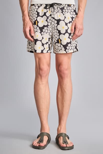 Printed Black Swim Shorts Swimming Short (٤)