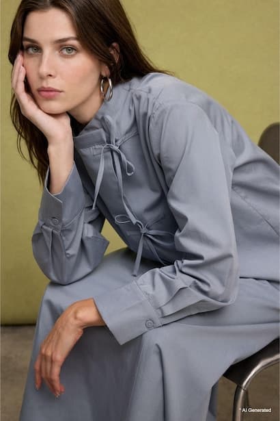 Regular Fit 100% Cotton Poplin Long Sleeve Tunic (3)