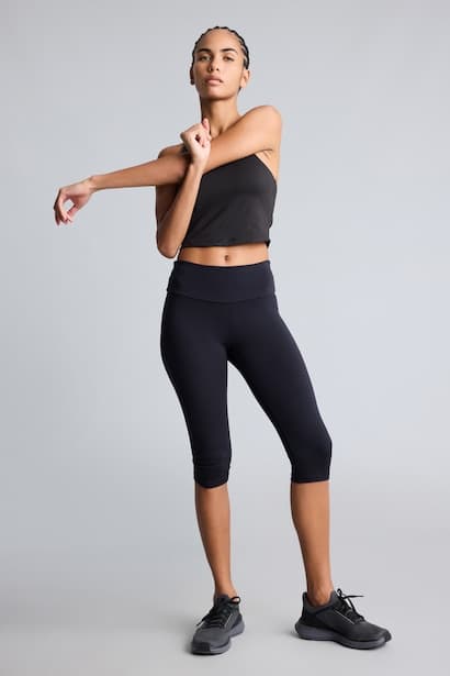 High-Waisted Below-the-Knee Sports Leggings Sportswear