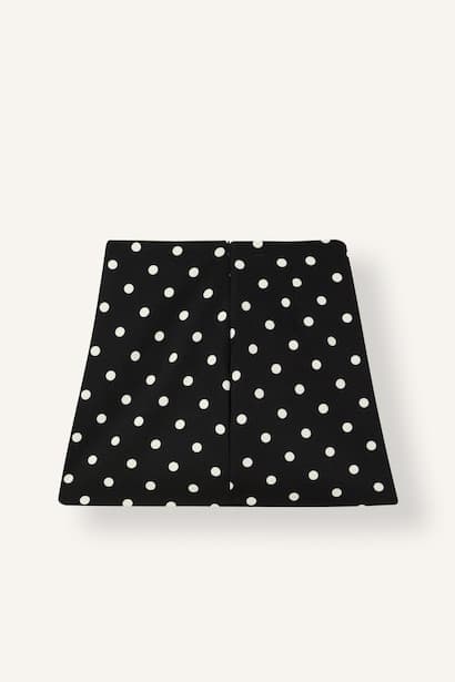 Polka Dot Crepe Normal Waist Mini Skirt (4)