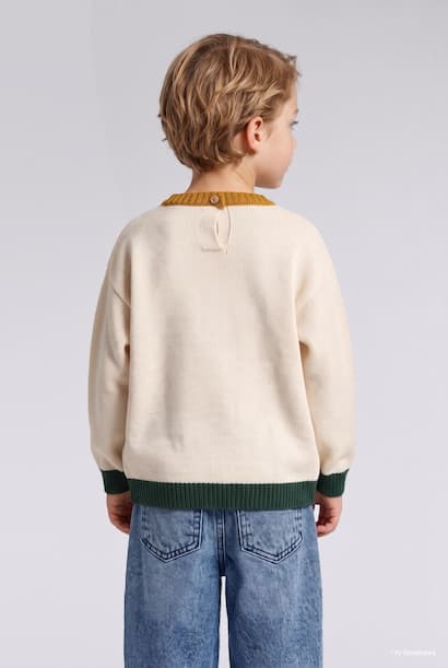 Baby Boy Oversize Knit Letter Printed Pullover (3)
