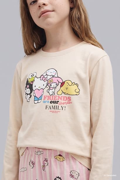 Girl 100% Cotton Hello Kitty 2 Piece Pyjama Set (3)