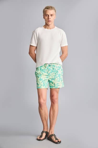 Printed Mint Green Swim Shorts Swimming Short