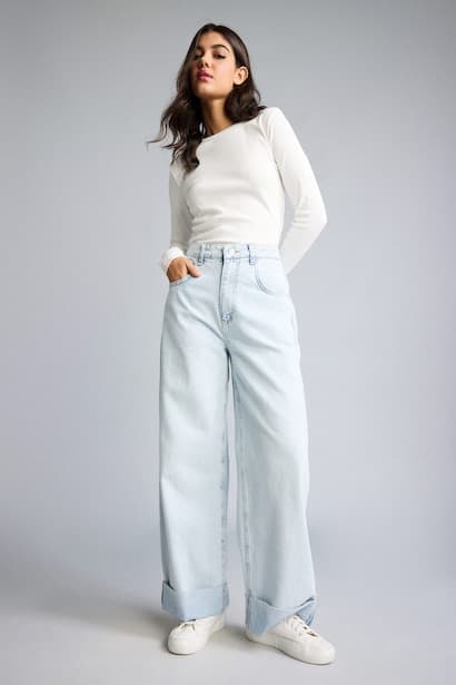 High Waist Trousers Jeans (٤)