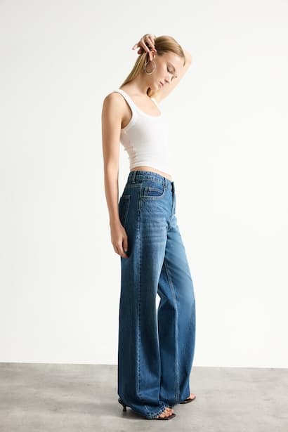High Waist Trousers Jeans (٣)