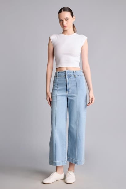 Culotte Fit High Waist Trousers Jeans