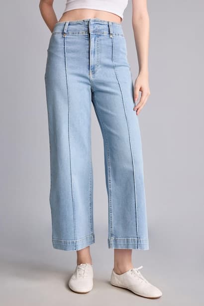 Culotte Fit High Waist Trousers Jeans (٣)