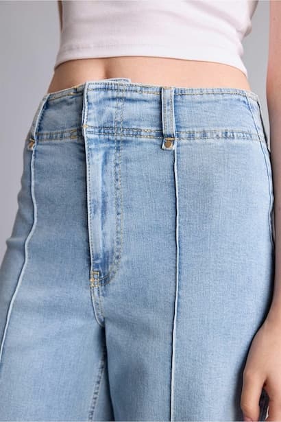 Culotte Fit High Waist Trousers Jeans (٤)