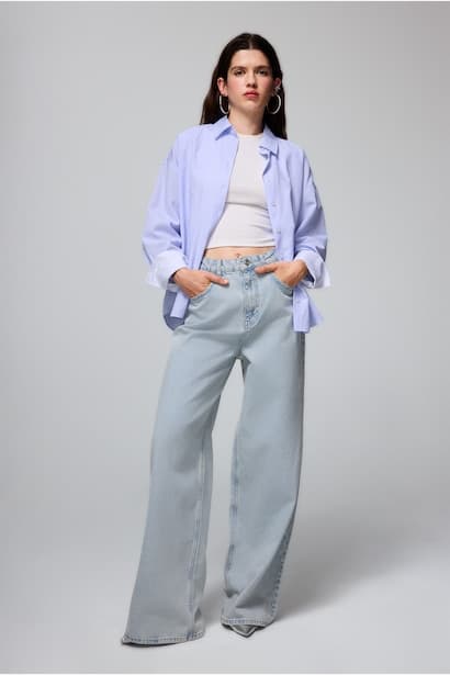 Wide Leg High Waist Trousers Jeans
