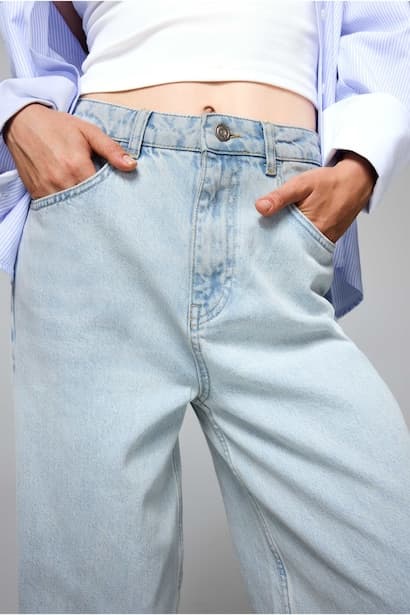 Wide Leg High Waist Trousers Jeans (٤)