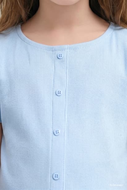 Girl Slim Fit Ribbed Long Sleeve T-Shirt (٤)