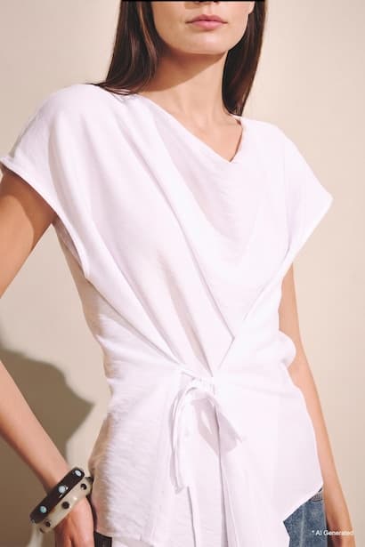 Degaje Neck Sleeveless Blouse (٣)