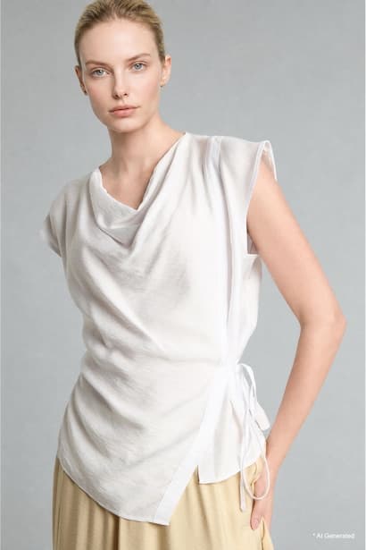 Degaje Neck Sleeveless Blouse (٤)