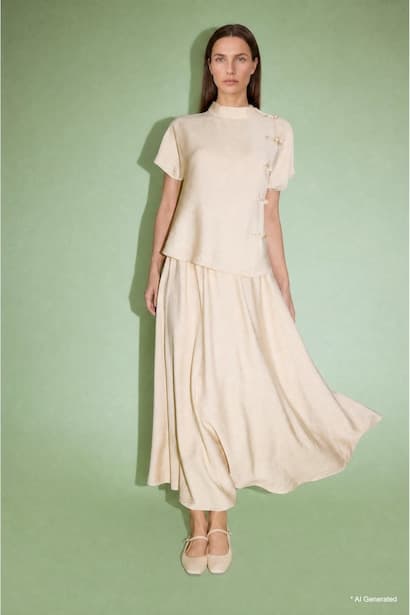 A-Line Elastic Waist Maxi Skirt