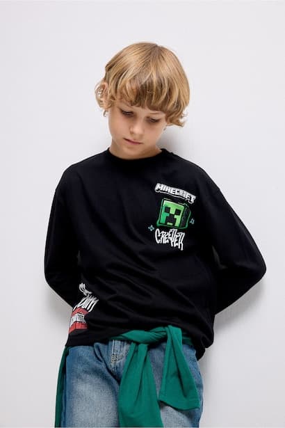 Boy 100% Cotton Minecraft Oversize Back Printed T-Shirt (٣)