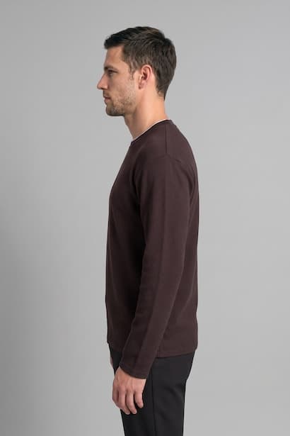 Regular Fit Basic Waffle-Textured Long Sleeve T-Shirt (4)
