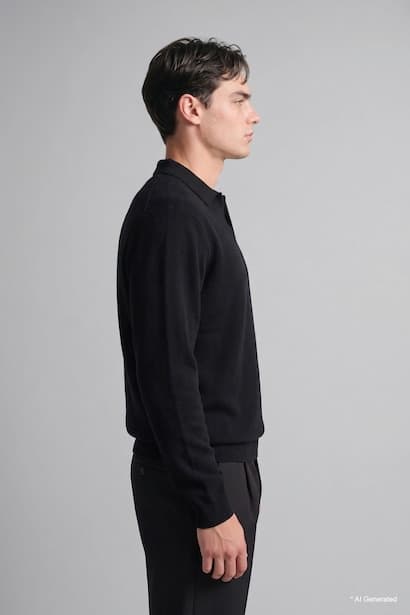 Polo Collar Long Sleeve Sweatshirt (3)