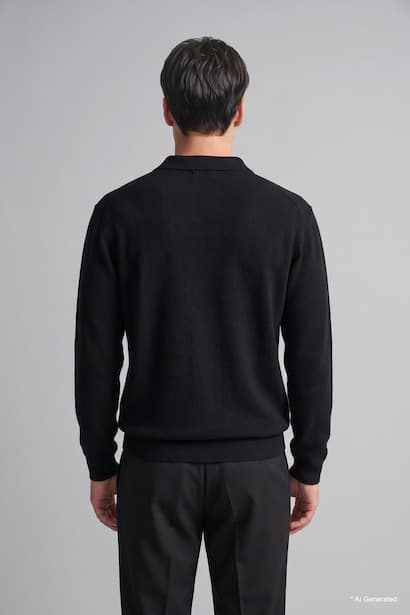 Polo Collar Long Sleeve Sweatshirt (4)