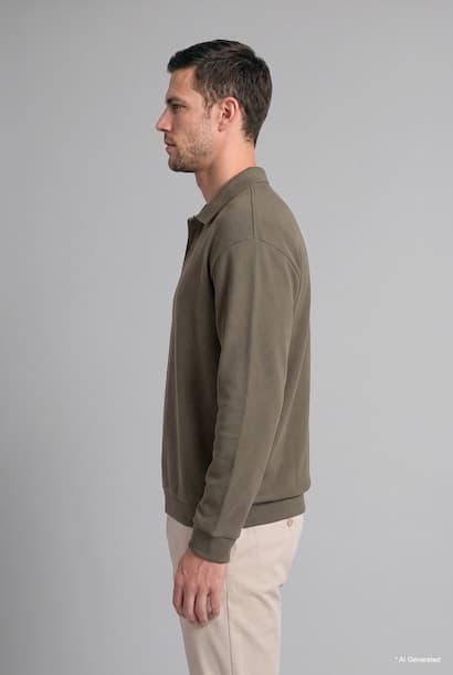 Polo Collar Long Sleeve Sweatshirt (3)