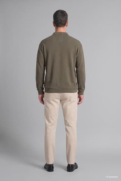 Polo Collar Long Sleeve Sweatshirt (4)