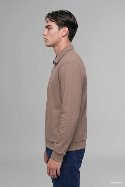 Polo Collar Long Sleeve Sweatshirt (3)