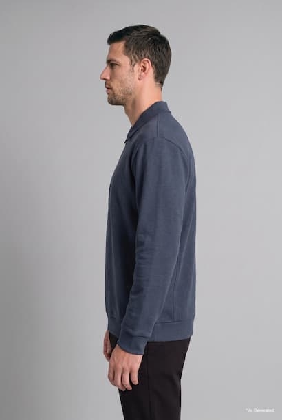 Polo Collar Long Sleeve Sweatshirt (3)