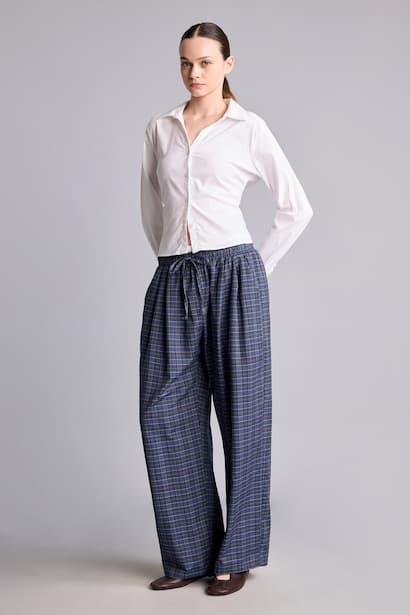 Wide Leg Elastic Waist Trousers