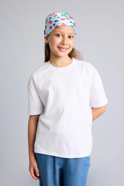 Girl Regular Fit Short Sleeve White T-Shirt (3)