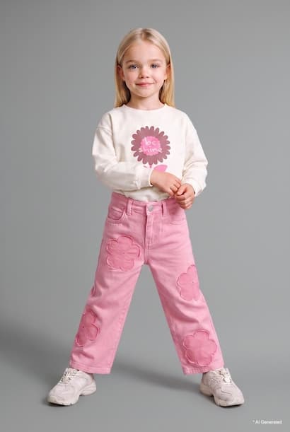 Baby Girl Wide Leg Jeans