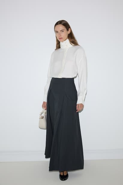 100% Cotton Flared Maxi Skirt