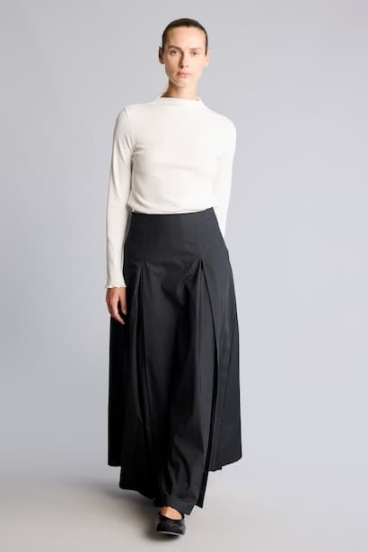 100% Cotton Flared Maxi Skirt (٤)