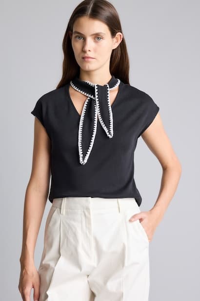 Regular Fit Half Turtleneck Ribana Short Sleeve T-Shirt