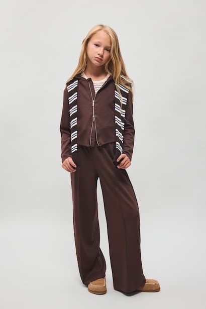 Girl Wide Leg Modal Elastic Waist Jogger Sweatpants