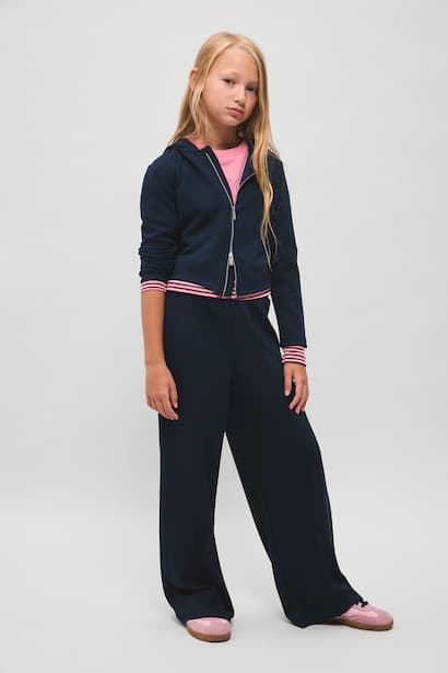 Girl Wide Leg Modal Elastic Waist Jogger Sweatpants