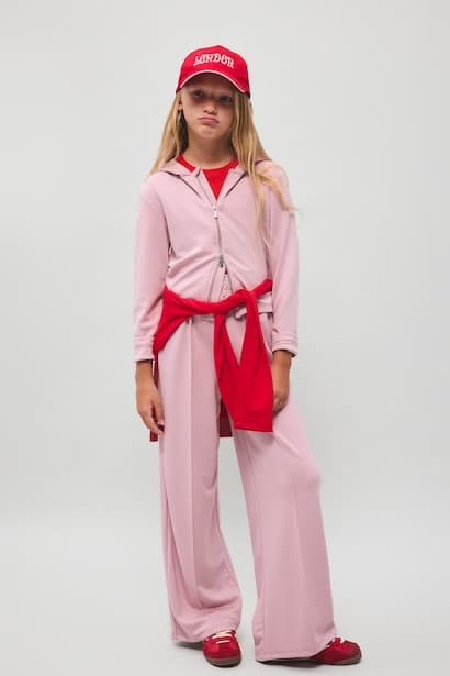 Girl Wide Leg Modal Elastic Waist Sweatpants Trousers