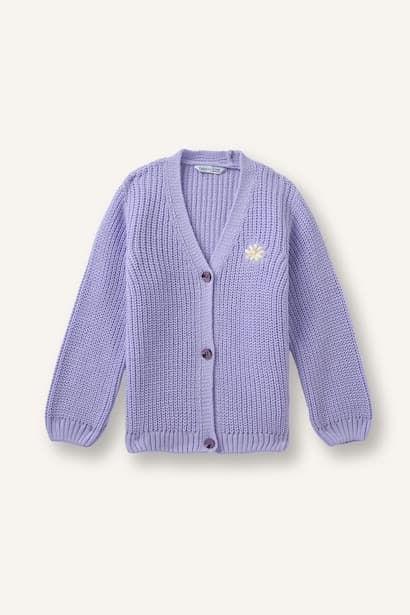 Baby Girl V-Neck Knit Cardigan