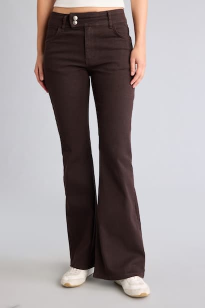 Flare Gabardine Trousers (٣)