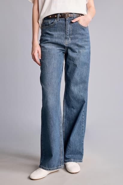 High Waist Straight Fit Trousers Jeans (٤)