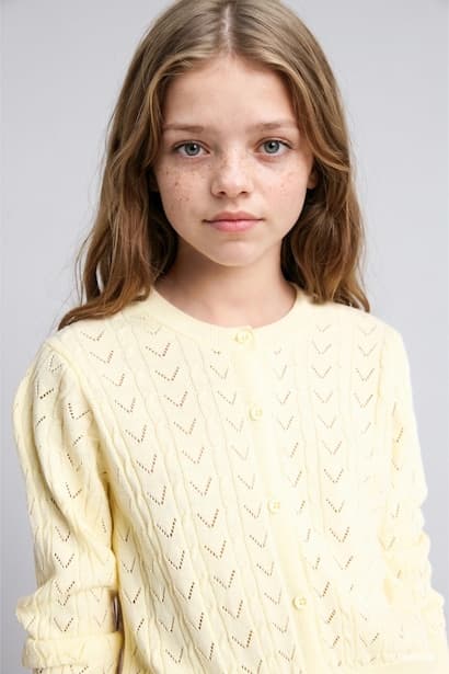 Girl Embroidered Knit Button Closure Cardigan (3)
