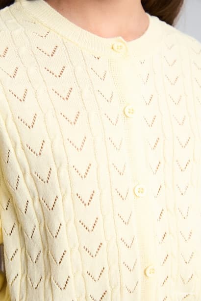 Girl Embroidered Knit Button Closure Cardigan (4)