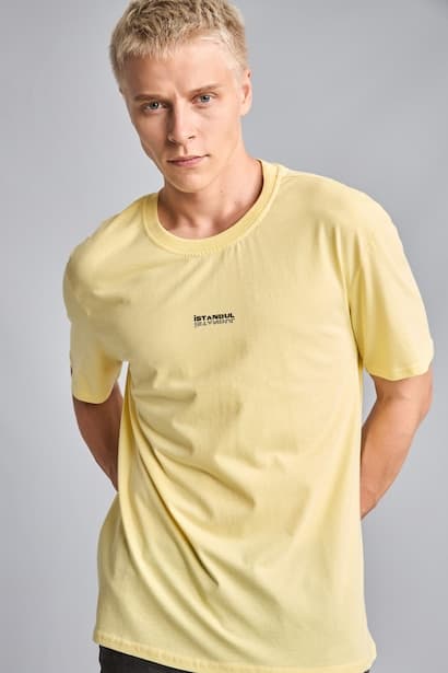 Regular Fit Crew Neck Printed Short Sleeve T-Shirt