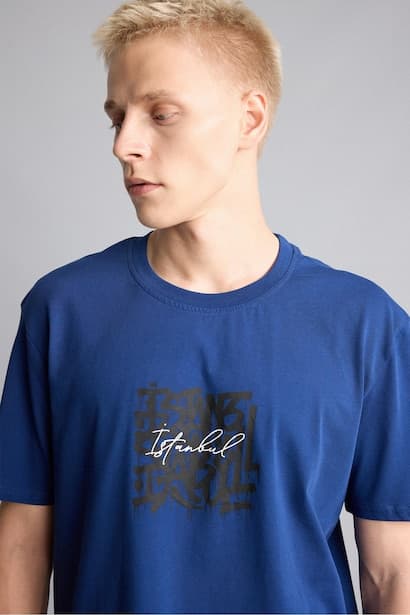 100% Cotton Regular Fit Crew Neck Print T-Shirt