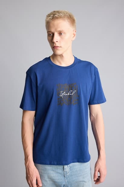 100% Cotton Regular Fit Crew Neck Print T-Shirt (٣)
