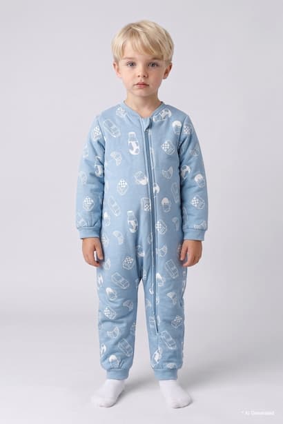 Baby Boy 100% Cotton Patterned 1.6 TOG Sleeping Jumpsuit Overalls