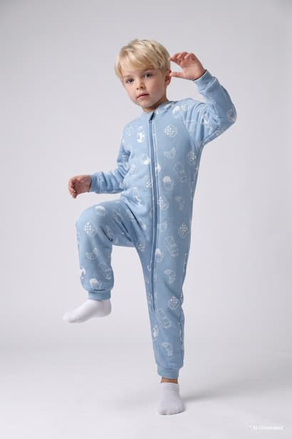Baby Boy 100% Cotton Patterned 1.6 TOG Sleeping Jumpsuit Overalls (٣)