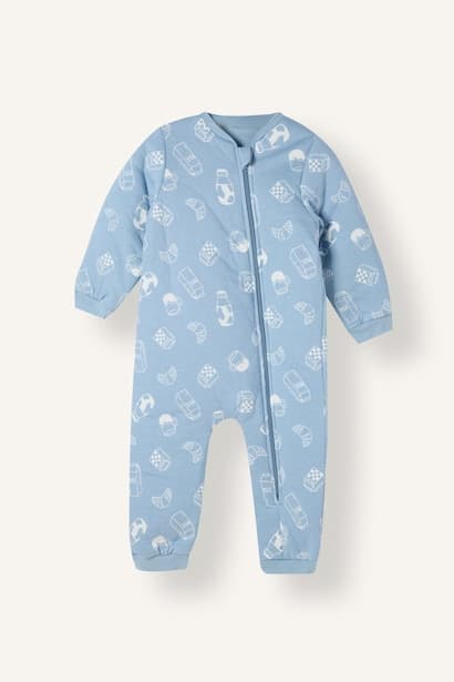 Baby Boy 100% Cotton Patterned 1.6 TOG Sleeping Jumpsuit Overalls (٤)